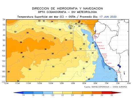 Boletín diario de las Condiciones Ocenográficas Jueves 18 Junio 2020