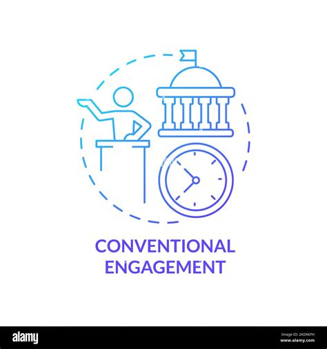 Conventional Engagement Blue Gradient Concept Icon Stock Vector Image