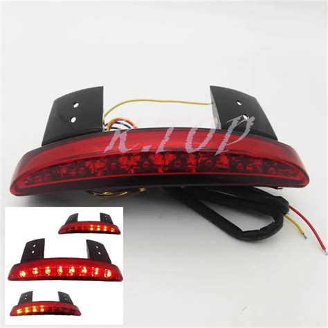 Motorcycle Red Chopped Fender Edge LED Tail Brake Running Light Turn