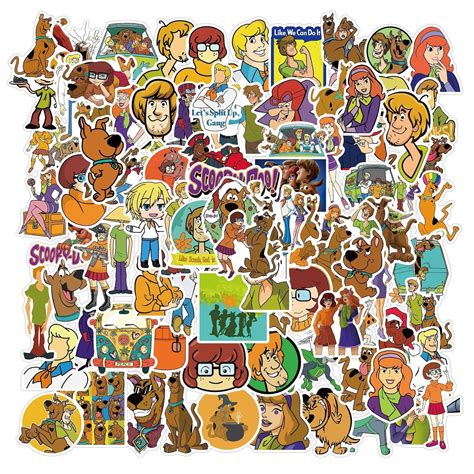 Pack Of 25 Or 50 Vinyl Scooby Doo Stickers Die Cut Decal Set Etsy