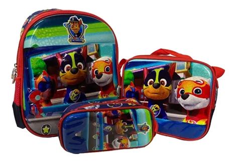 Kit Morral Maleta Paw Patrol Peque O Lonchera Cartuchera