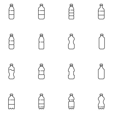 Bottle Line Icon Set Vector 12722290 Vector Art At Vecteezy