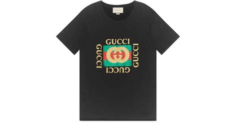 Gucci Glitter Logo Cotton T Shirt In Black For Men Lyst