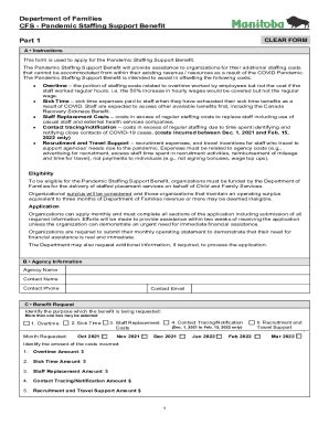 Fillable Online CFS Pandemic Staffing Support Benefit In Fillable PDF