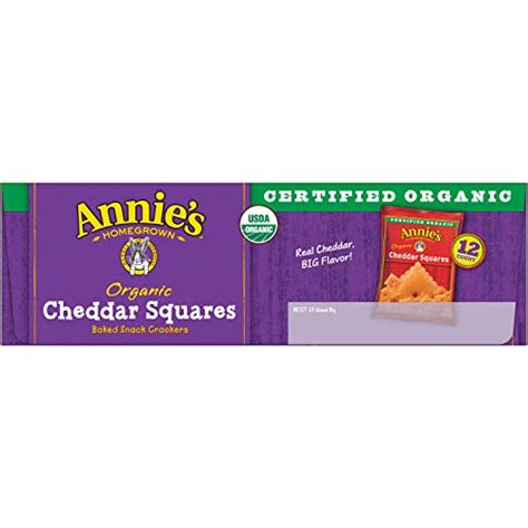 Annie S Homegrown Organic Cheddar Squares Baked Snack Crackers Baked With Real Cheese 12 Ct 9