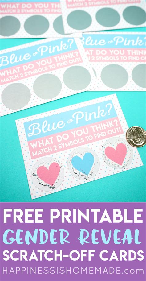 Free Printable Gender Reveal Scratch-Off Cards - Happiness is Homemade