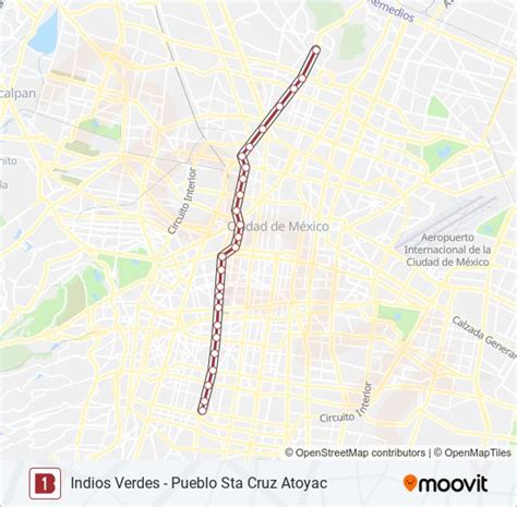 Ruta 1 Horarios Paradas Y Mapas Indios Verdes Pueblo Sta Cruz