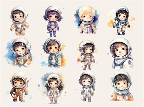 Cute Space Clipart: Astronaut Art for Crafts and Decor PNG - Etsy