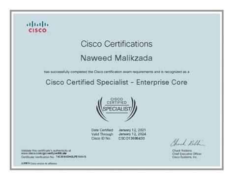 3 Cisco Certified Specialist Enterprise Core Certificate Pdf