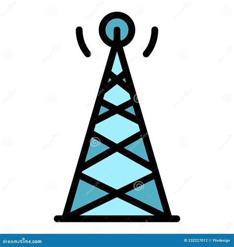 Signal Tower Icon Color Outline Vector Stock Vector Illustration Of