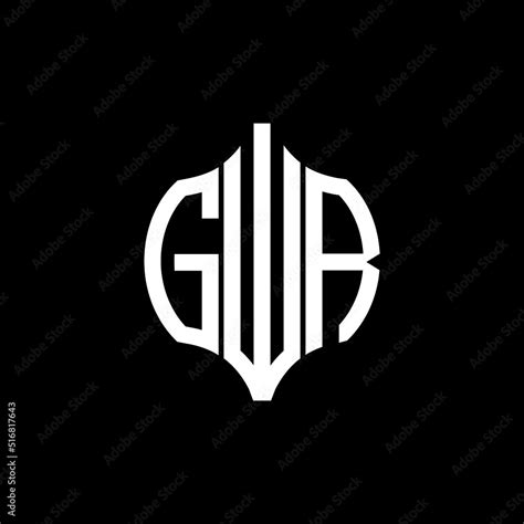 GWR letter logo. GWR best black background vector image. GWR Monogram ...