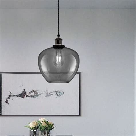 Smoked Glass Pendant Light Shade Yovani