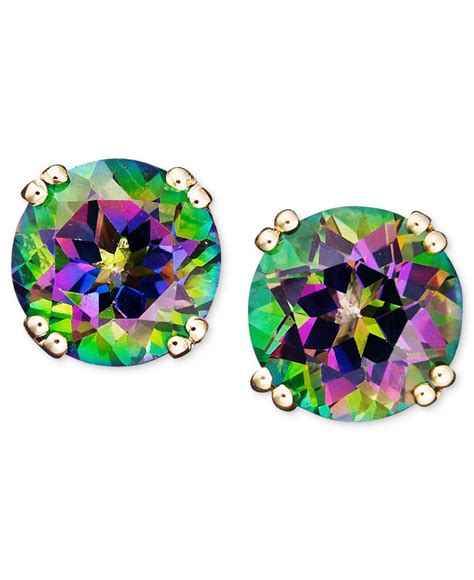 Macy S K Gold Earrings Mystic Topaz Studs Ct T W In