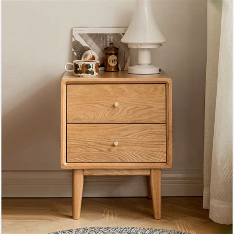 Oslo Natural Solid Oak Bedside Table Design Two Archipro Nz