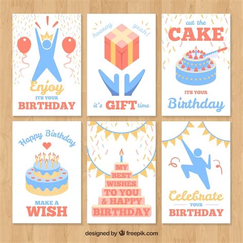 Free Vector | Funny birthday cards collection