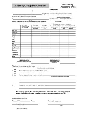 Il Vacancy Occupancy Affidavit Cook County Fill And Sign