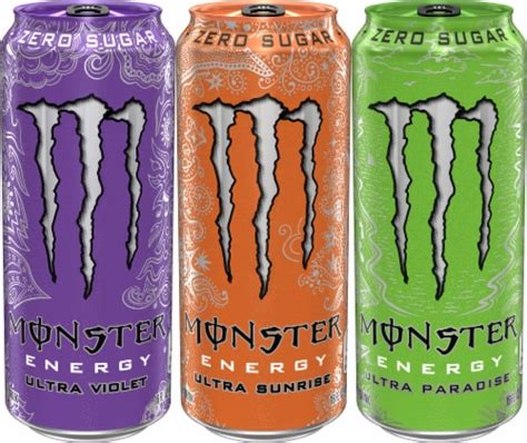 Monster® Zero Sugar Ultra Energy Drink Variety Pack Cans, 12 pk / 16 fl ...