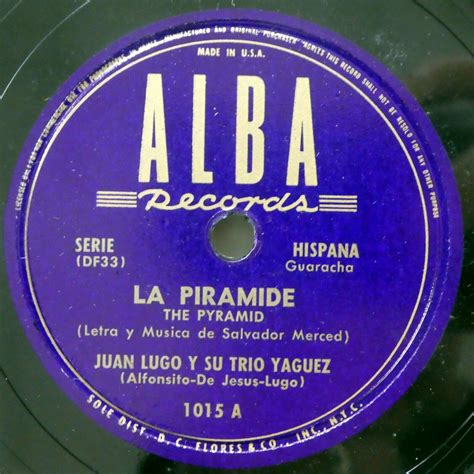 Tropicales Del Recuerdo Juan Lugo Y Su Trio Yaguez Alba 1015 A 78 Rpm