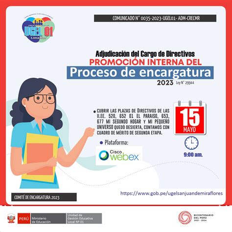 Adjudicación del cargo de directivos promoción interna del proceso de