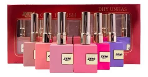 Caixa Coleção J 6 Esmaltes Em Gel Cores Rosa Lilás Nude Zem Parcelamento sem juros
