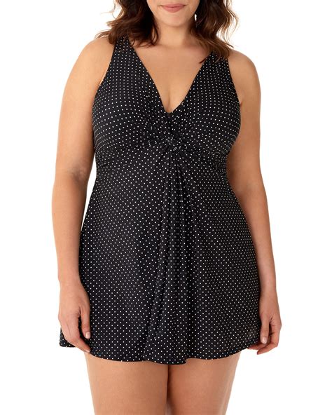 Miraclesuit Plus Size Allover Slimming Pin Point Marais Swimdress Women