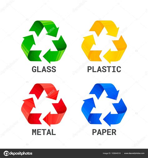 Diferentes Colores Reciclan Los Signos De Residuos Reciclaje Por