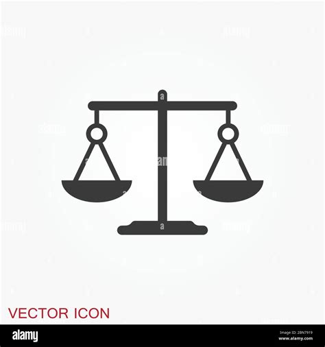 Scales Icon Scales Of Justice Vector Icon Court Of Law Symbol Stock