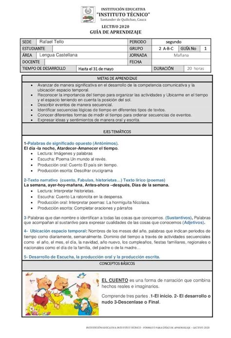 Pdf Gu A De Aprendizaje Gu A De Aprendizaje