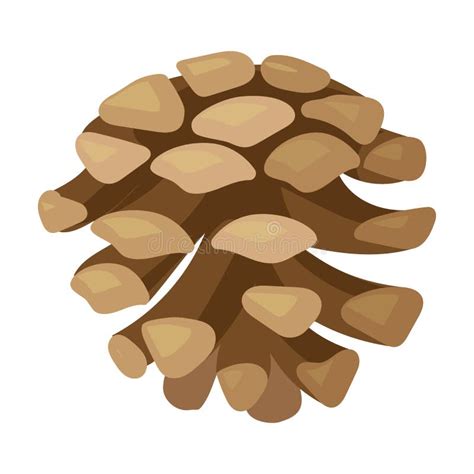 Pinecone Cartoon White Background Stock Illustrations Pinecone