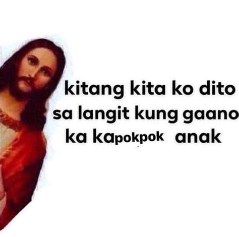 Jesus Holding A Cross With The Words Kitang Kita Ko Dito Sa Langit