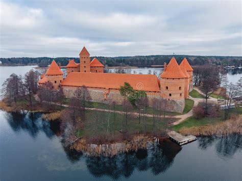 Trakai Castle Aerial View, Lithuania Stock Photo - Image of frost ...