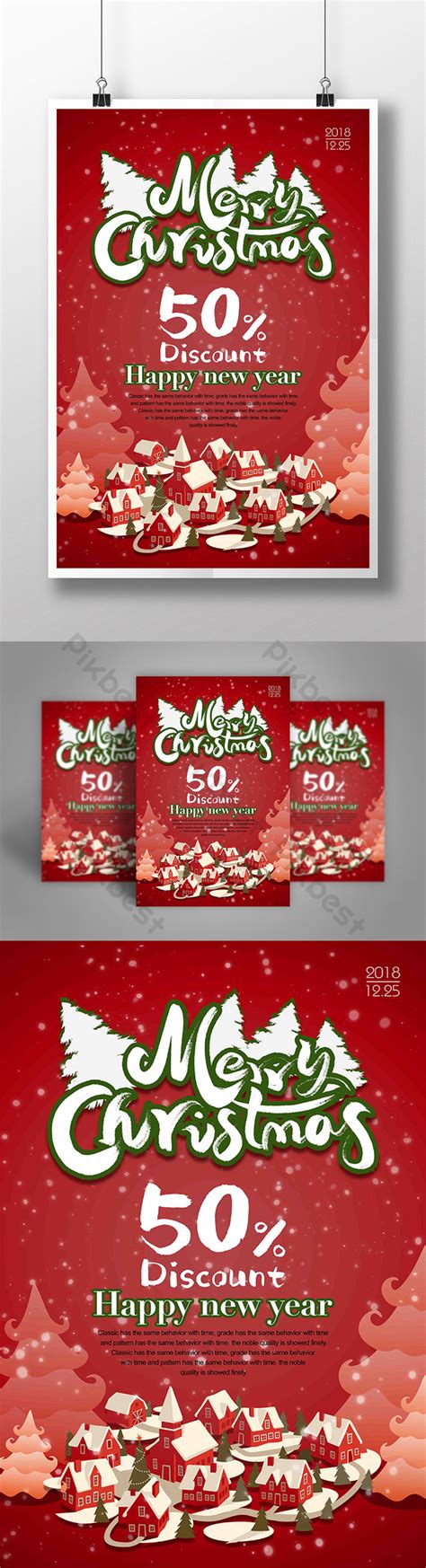 Illustration Creative Red Background Christmas Poster | PSD Free ...