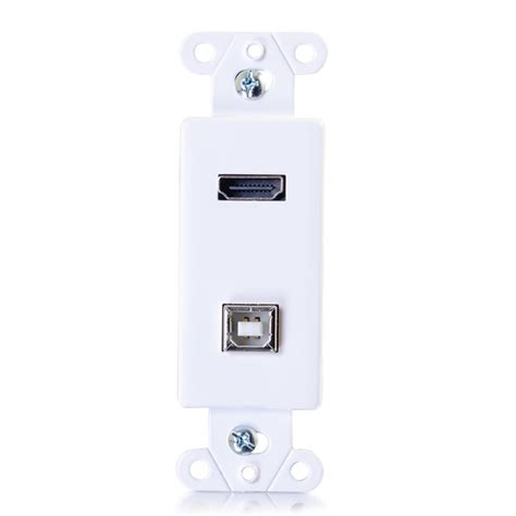 Hdmi And Usb Pass Through Wall Plate White Displayport Dvi Vga