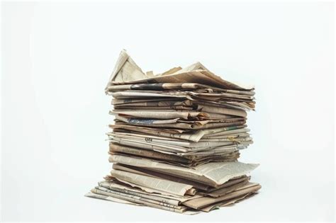 Premium Photo Pile Of Old Newspapers Isolated On A White Background