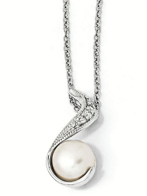 Kevin Jewelers Cheryl M Sterling Silver Cz White Fw Cultured Pearl