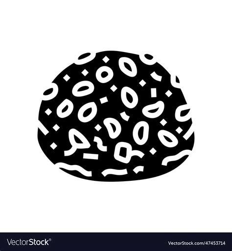 Almond Bun Food Meal Glyph Icon Royalty Free Vector Image