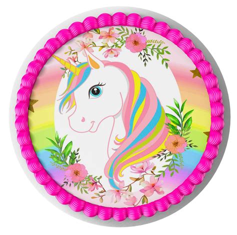 Opłatek Na Tort Unicorn Tęczowy Jednorożec Decor Cake