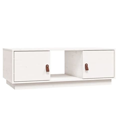 Zerodis Table Basse Blanc X X Cm Bois Massif De Pin Ab