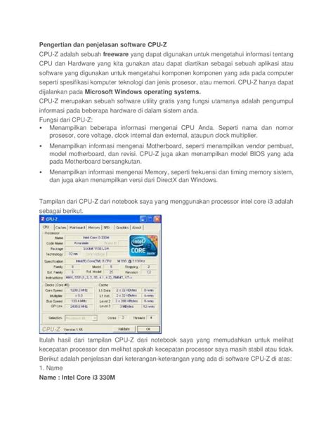 Docx Pengertian Dan Penjelasan Software Cpuz Dokumen Tips