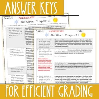 The Giver Lois Lowry Chapter 11 Comprehension Analysis Questions For