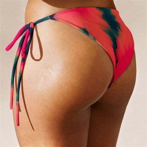 Neon Orange Pink TYE DYE String Bikini Bottom Etsy