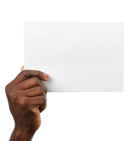 Premium Photo Male Hands Holding Sheet Of Paper Isolated On White