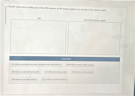 Solved Classify Each Item As Either Part Of The M2 Measure Chegg