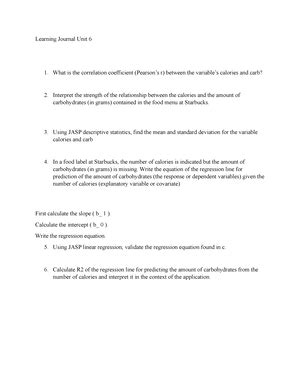 Math 1281 Learning Journal Unit 8 Learning Journal Observational Data