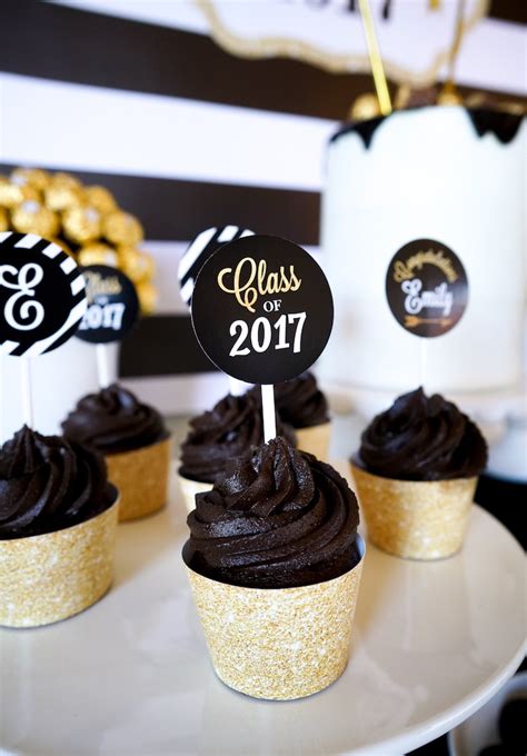 Kara's Party Ideas "Be Bold" Black & Gold Graduation Party | Kara's Party Ideas