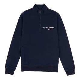 Navy Half Zip Cotton Blend Sweatshirts BrandAlley