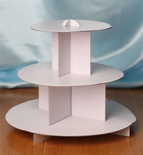 Cardboard Cupcake Stand Deco4Fun 3 Tier White Round Cardboard Cupcake