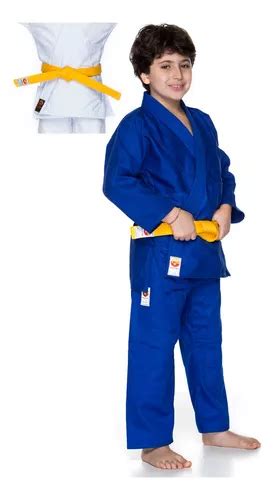 Kimono Judo Trançado Infantil Azul Faixa Frete grátis