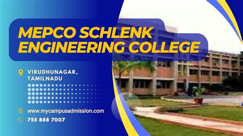 Mepco Schlenk Engineering College Virudhunagar Engineering Colleges