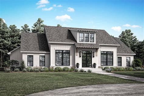 Modern Farmhouse Home Plan Bedrms Baths Sq Ft